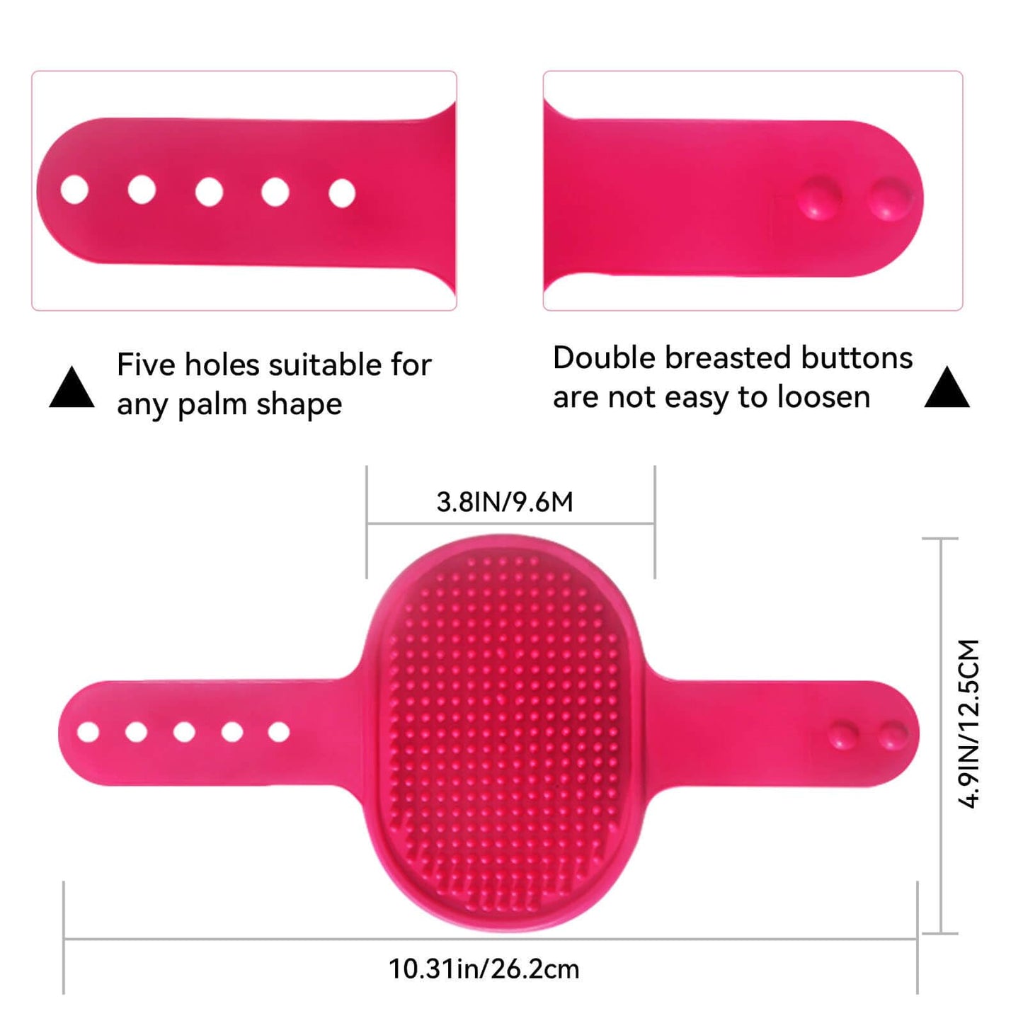 DSOE Dog Grooming Brush,Pet Shampoo Massage Bath Brush Comb with Adjustable Loop Handle for Grooming Short and Long Hair Cats and Dogs, 2pcs(Tapered brush head, Blue+Green)