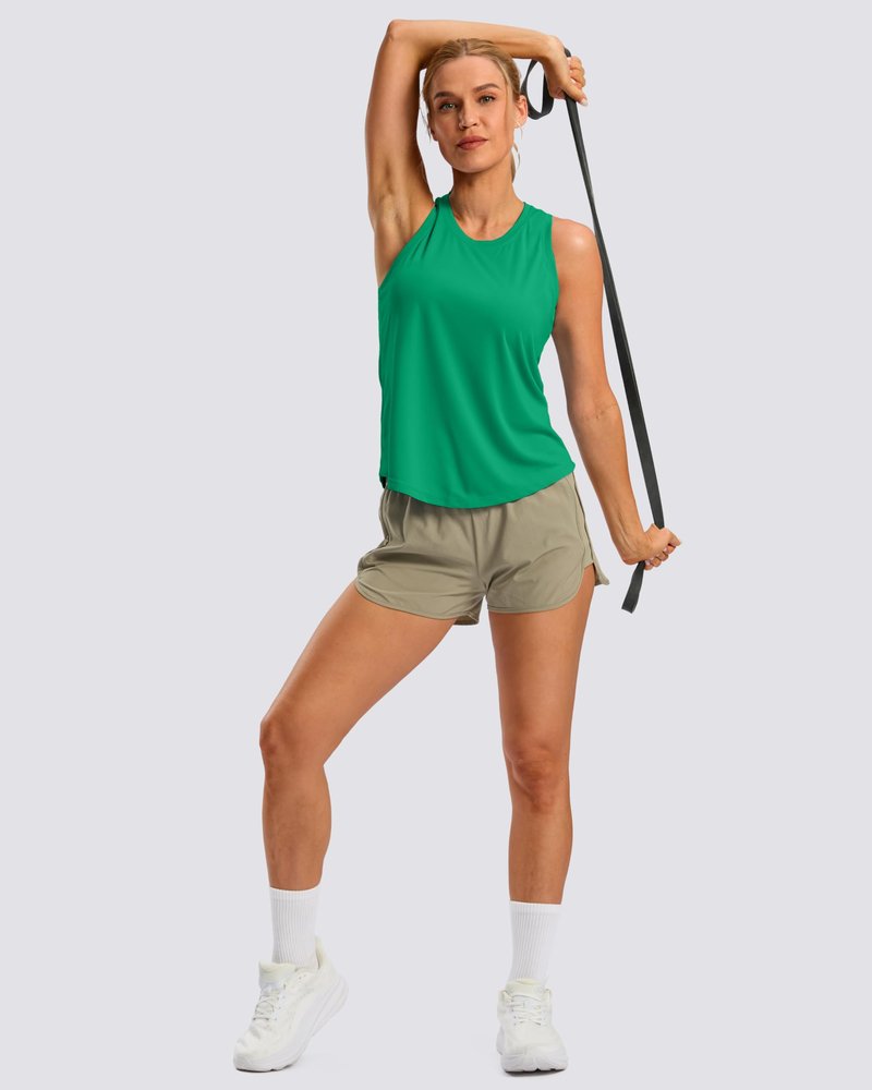 G Gradual Women's Workout Tank Tops Racerback Athletic Yoga Tops Loose Fit Sleeveless Running Gym Sports Shirts for Women(Green New,L)