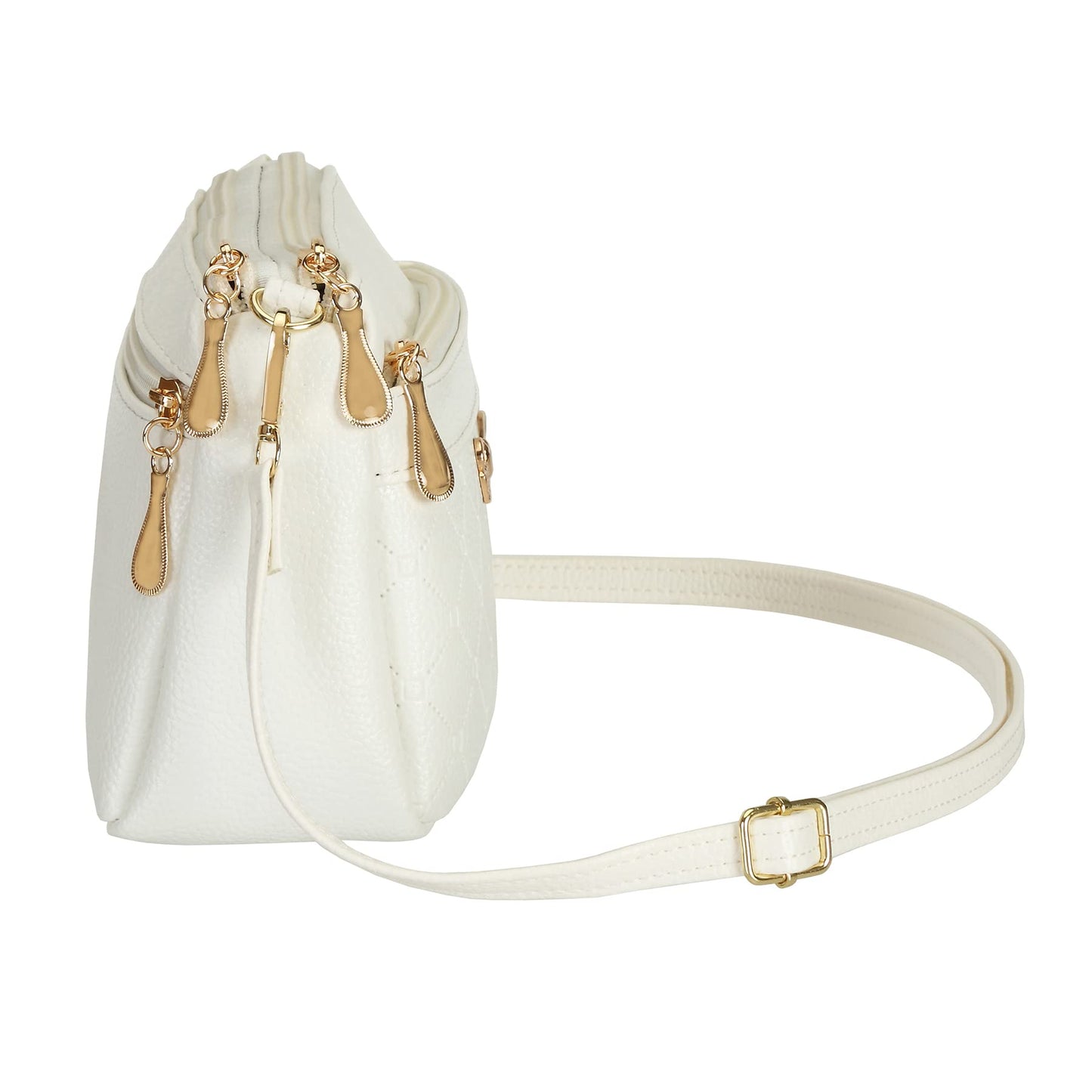 FULEI White Cross Body Bag for Women Small Soft PU Leather Ladies Handbags Shoulder Purse