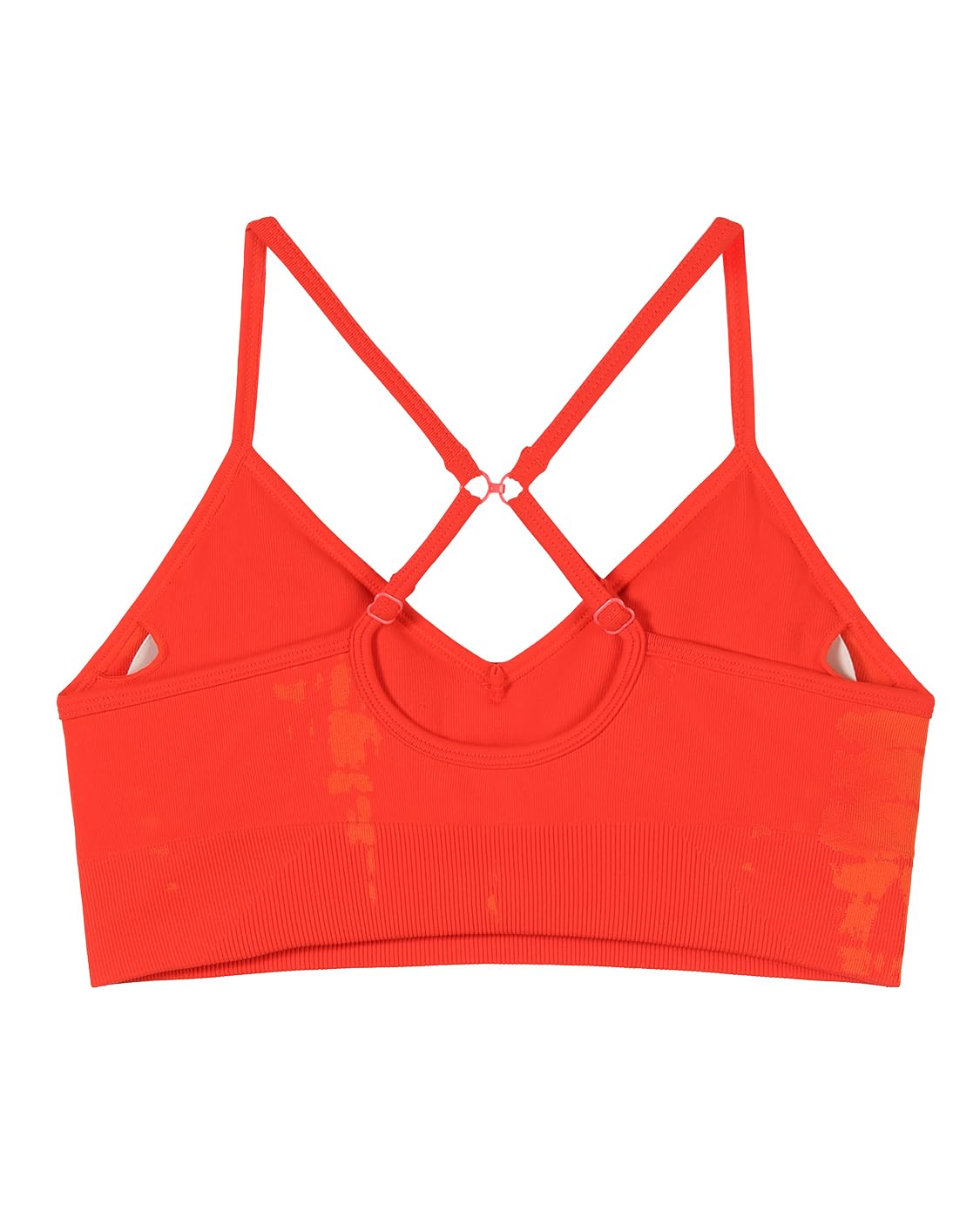 AUROLA Serpent Seamless Sports Bras for Women,Backless Padded Strappy Workout Gym Yoga Crop Tops,Halloween Orange,S