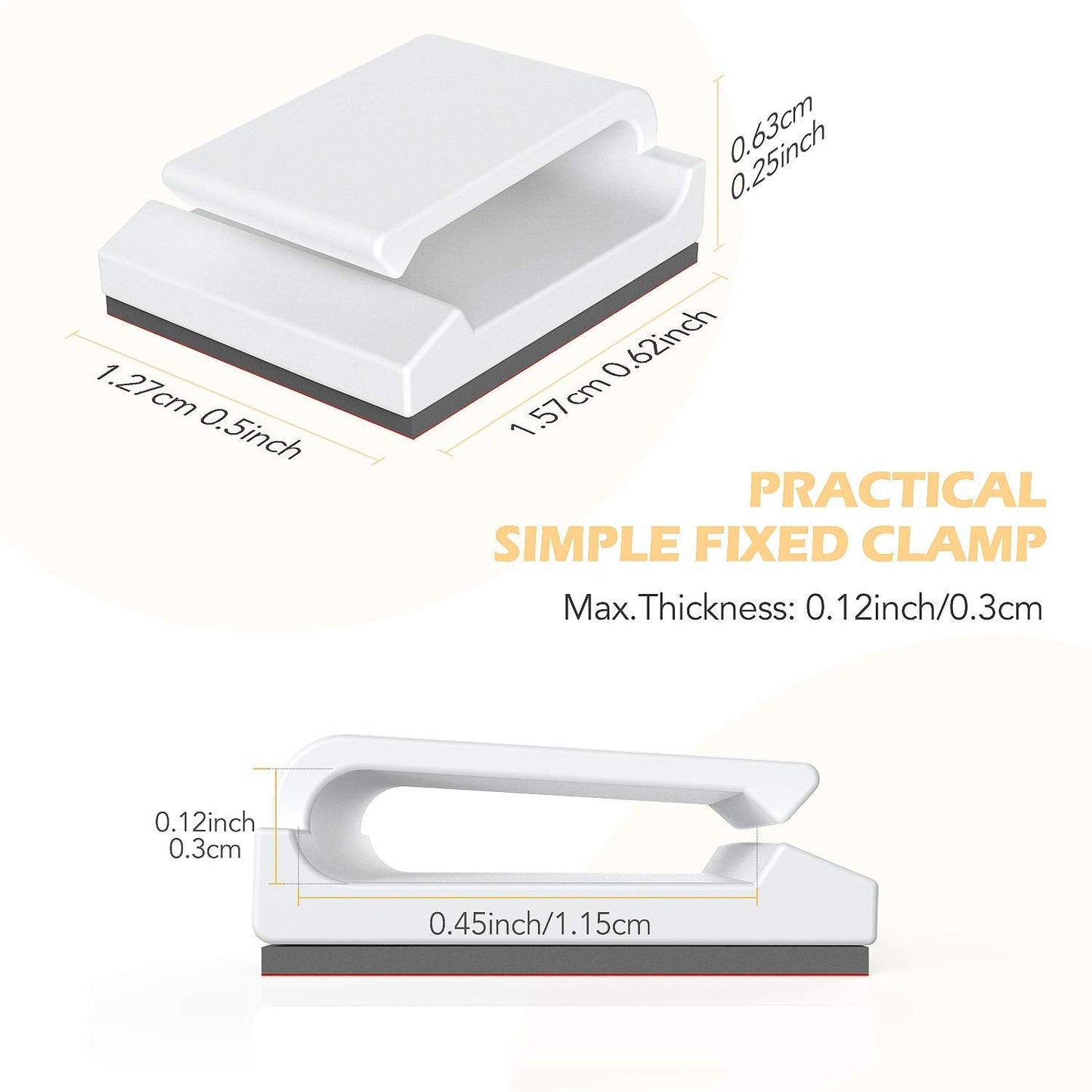 AGPTEK Ethernet Cable Clips, 100 PCS Adhesive Wire Clips, Flat Cable Holder Cord Management for Home Wall Flat Ethernet Network Cable Cord Organizer, LED Strip Attachment Wire Hook, White