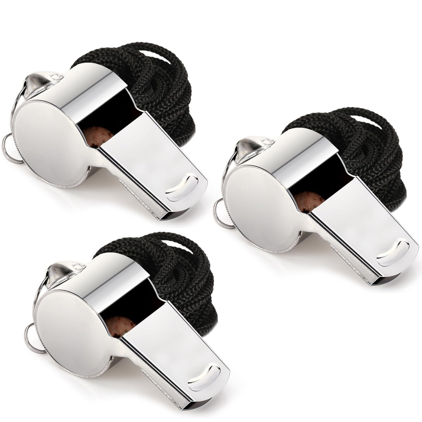 Fya Whistle, Stainless Steel Whistle with Lanyard, 3PCS Very Loud Sports Whistle, Perfect for Referees, Coaches, Polices, Outdoor Sports, Emergency
