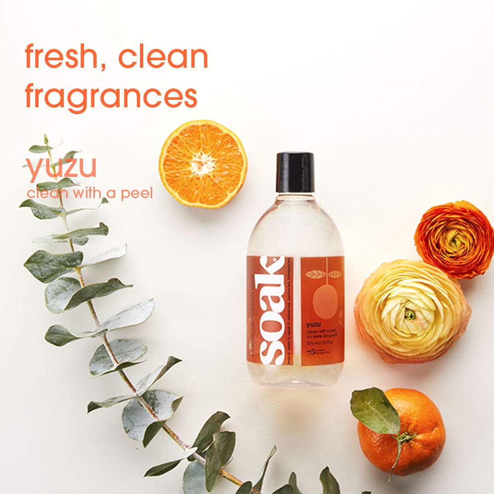 Soak Laundry Soap β No Rinse, Plant Derived Hand Wash Detergent - 375 ml / 12 fl. oz, 75+ Washes (Yuzu)