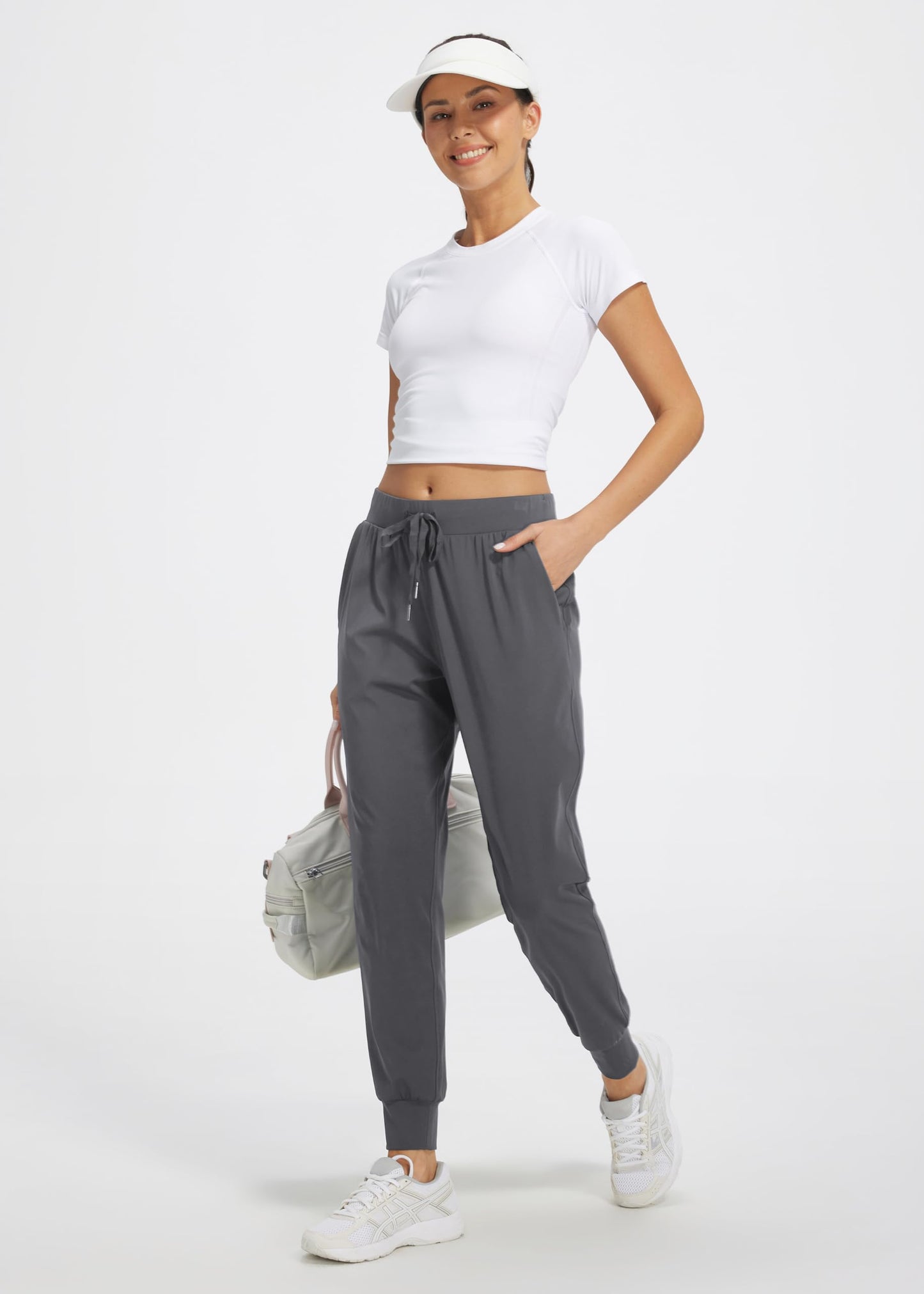 Libin Joggers for Women Petite/Regular/Tall Dance Sweatpants Athletic Workout Tapered Lounge Casual Teacher Pants for Running Yoga Cloths, Dark Grey XL
