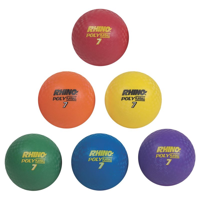 Champion Sports Rhino Poly Playground Ball Set (Multi, 7-Inch Diameter)