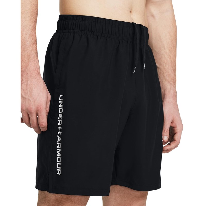 Under Armour Men's Woven Wordmark Shorts, (001) Black / / White, Large Tall