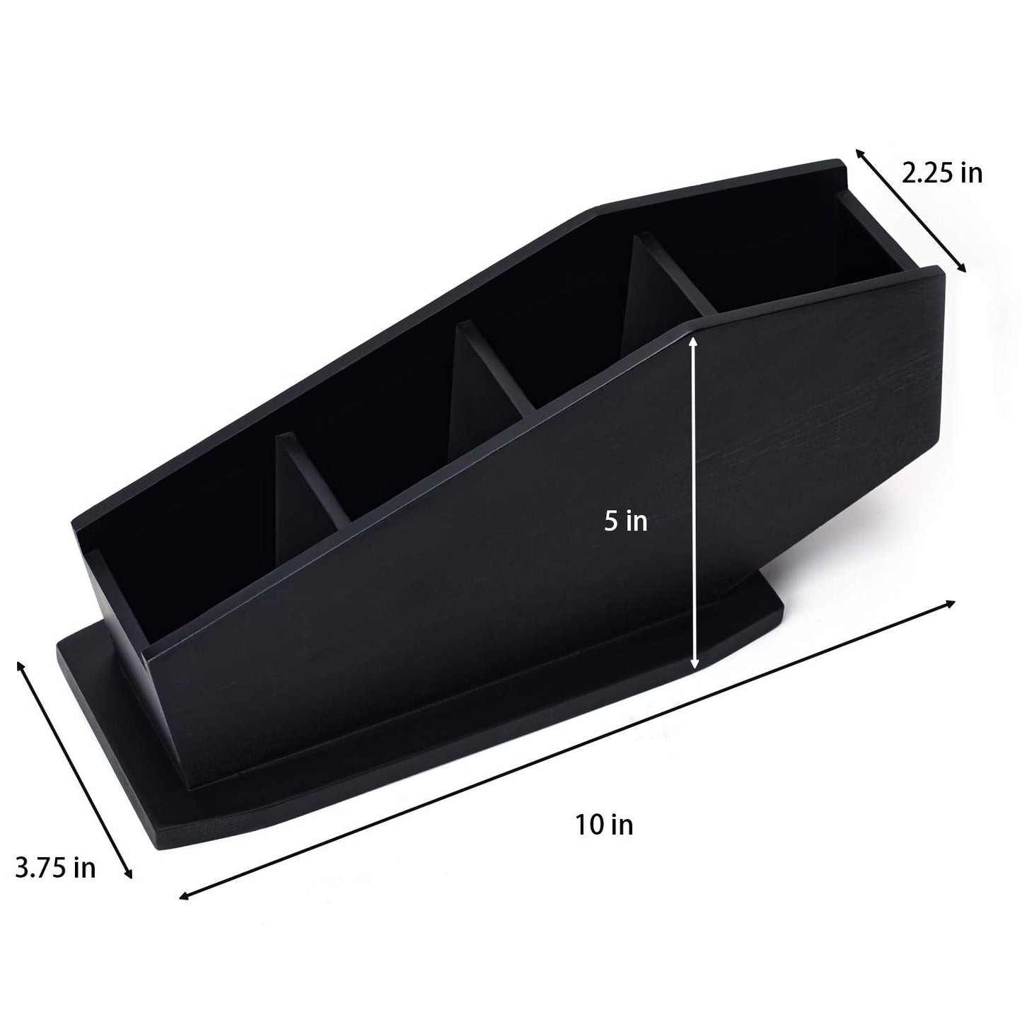 Gothvanity Coffin Brush Holder - Gothic Desk Organizer - Wooden Coffin Pen Holder -Spooky Decor for Bathroom, Living Room or Bedroom- Black - 10x 5x3.25 Inches