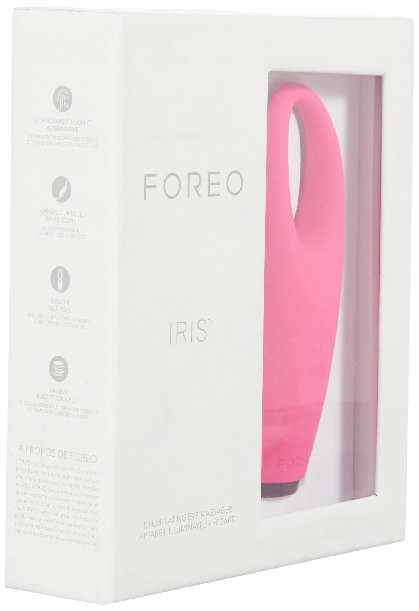 FOREO IRIS Eye Massager Dark Circle Remover & Eyebag Remover Eye Depuffer Anti Aging Increases Absorption of Eye Mask Essences| Waterproof 2-year Warranty Magenta