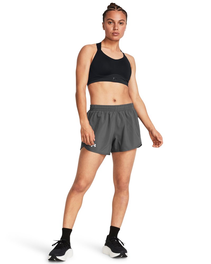 Under Armour Womens Fly by Shorts, (025) Castlerock/Castlerock/Reflective, Medium