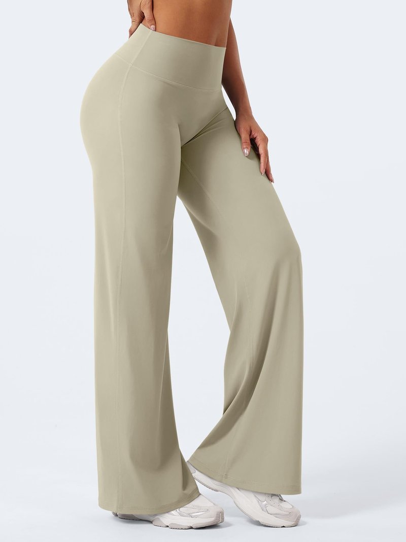 YEOREO Workout Leggings Womens No Front Seam Straight Leggings 31.5" High Waist Buttery Eddiy Gym Yoga Pants Light Sand XXL