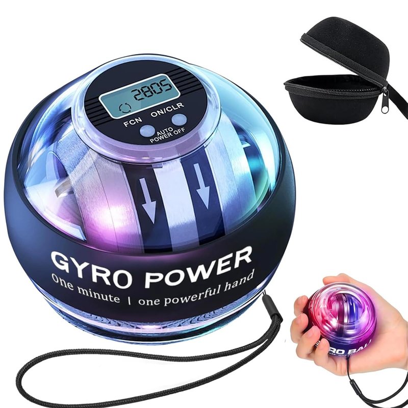 Keoshiga Torque Ball with Counter - Curaball Self-Starting Wrist Gyro Ball Hand Exerciser Grip Strength Trainer, Auto-Start Colorful Lighting