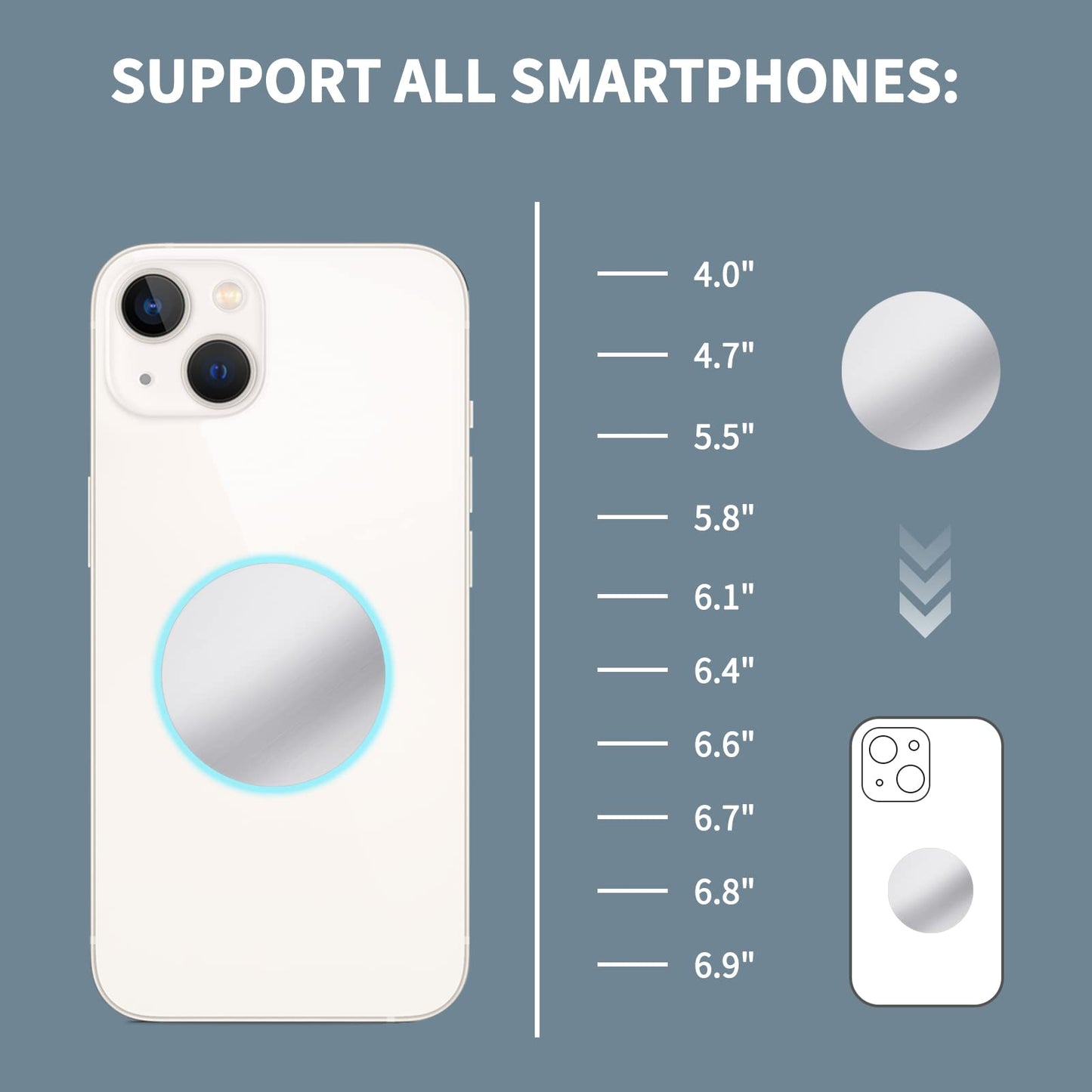 (10 Pieces Replacement Mount Metal Plates for Magnetic Car Phone Mount Holder with Extra Strength Hold, Universal Metal Plate for All Magnetic Car Mounts Black & Silver