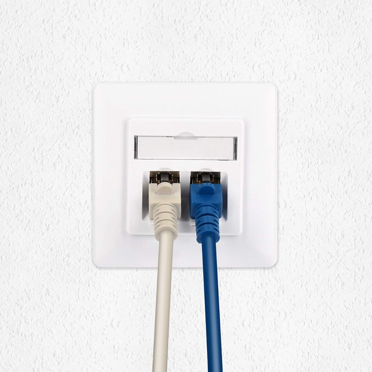 kwmobile Keystone Module Kit - Includes (8) CAT6A Shielded Keystone Jack RJ45 Ethernet Module 10G + (4) 2-Port Wall Plate and Shielded Metal Housing