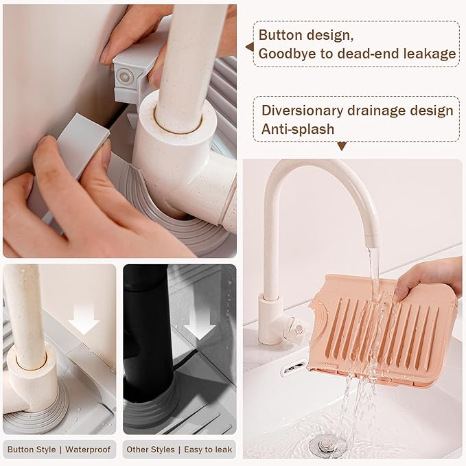 Button Style Faucet Drip Catcher – Silicone Faucet Mat