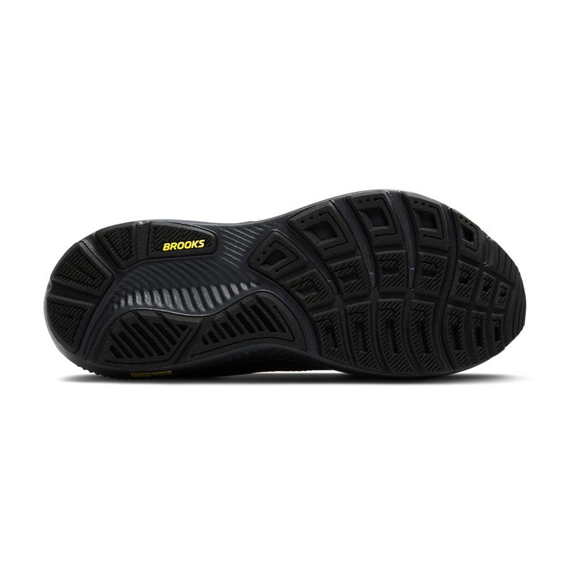 Brooks Men’s Ghost 17 Neutral Running Shoe - Ebony/Black/Yellow - 10 Wide