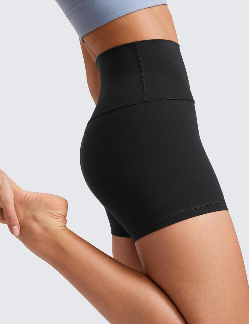CRZ YOGA Butterluxe Biker Shorts 4'' - High Waisted Booty Workout Volleyball Yoga Womens Spandex Black X-Small