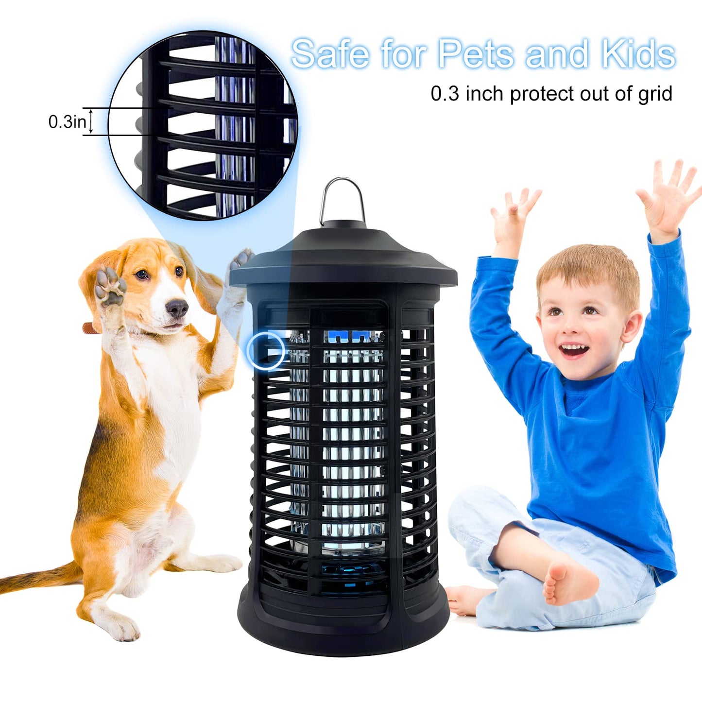 Electric Bug Zapper Indoor/Outdoor, 4200V High Powered Mosquito Zappers Killer, Waterproof Insect Fly Swatter Zapper Mosquito Trap Outdoor, Fly Traps, Insect Killer for Home,Garden,Backyard, Camping
