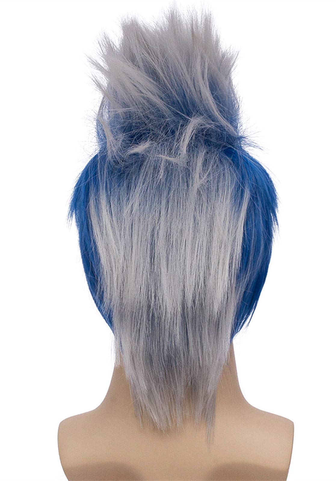 Mersi Men Costume Wigs Cosplay Short Straight Blue Ombre White Wig for Halloween Cosplay Party S043BW