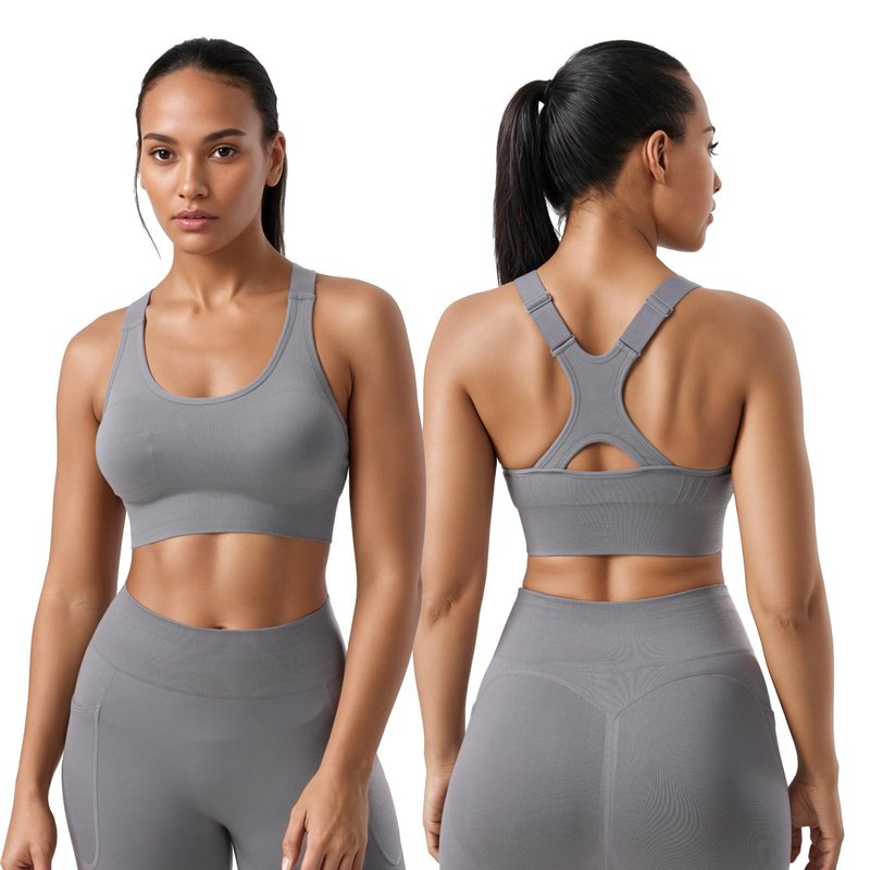 SPORME RUNNING Sports Bras for Women Pack Racerback High Support Bras with Adjustable Straps-Padded Seamless Yoga Bra