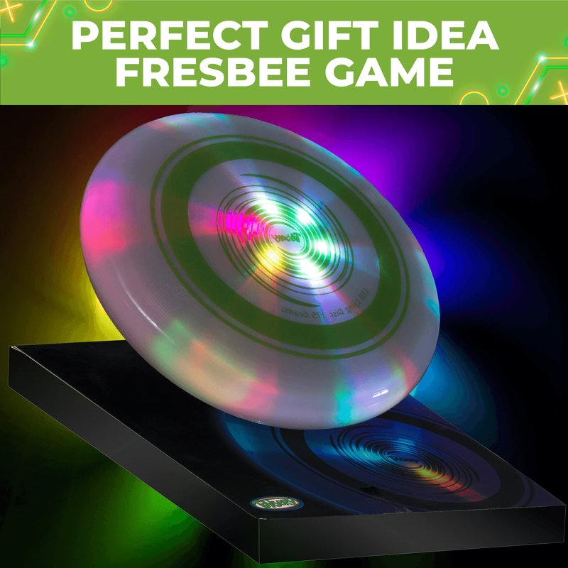 Toysery Light Up Flying Disc - LED Frisbee, Glow in the Dark, Easy to Use, Ideal Camping Game, Fun Outdoor/Indoor Birthday Toys for Boys/Girls/Kids/Adults, 175g