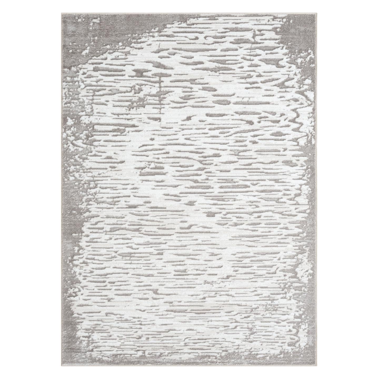 LUXE WEAVERS Artistic Metallic Gray 5x7 Area Rug, Plush Abstract Textured Living Room Carpet