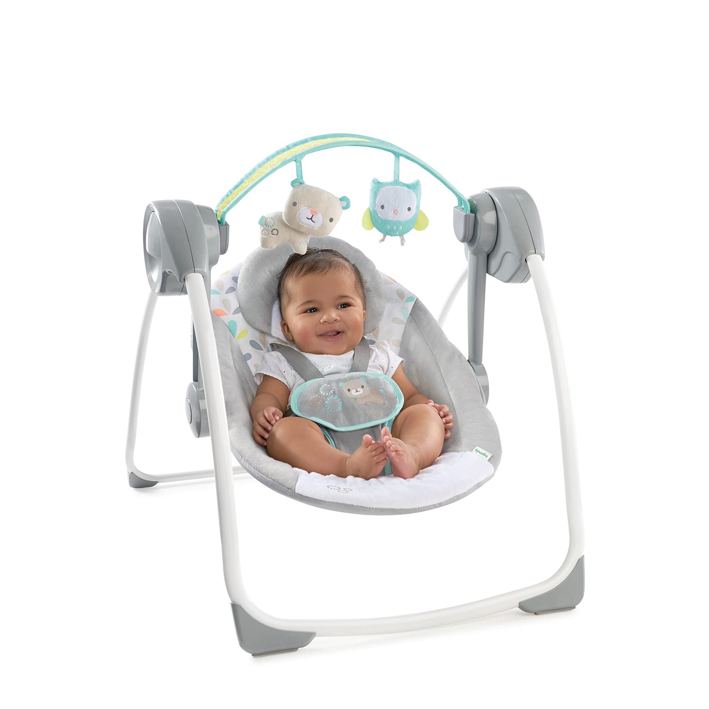 Ingenuity, Fanciful Forest Portable Baby Swing with 8 Melodies, Volume Control, 2 Seating Positions, 6 Swing Speeds and More