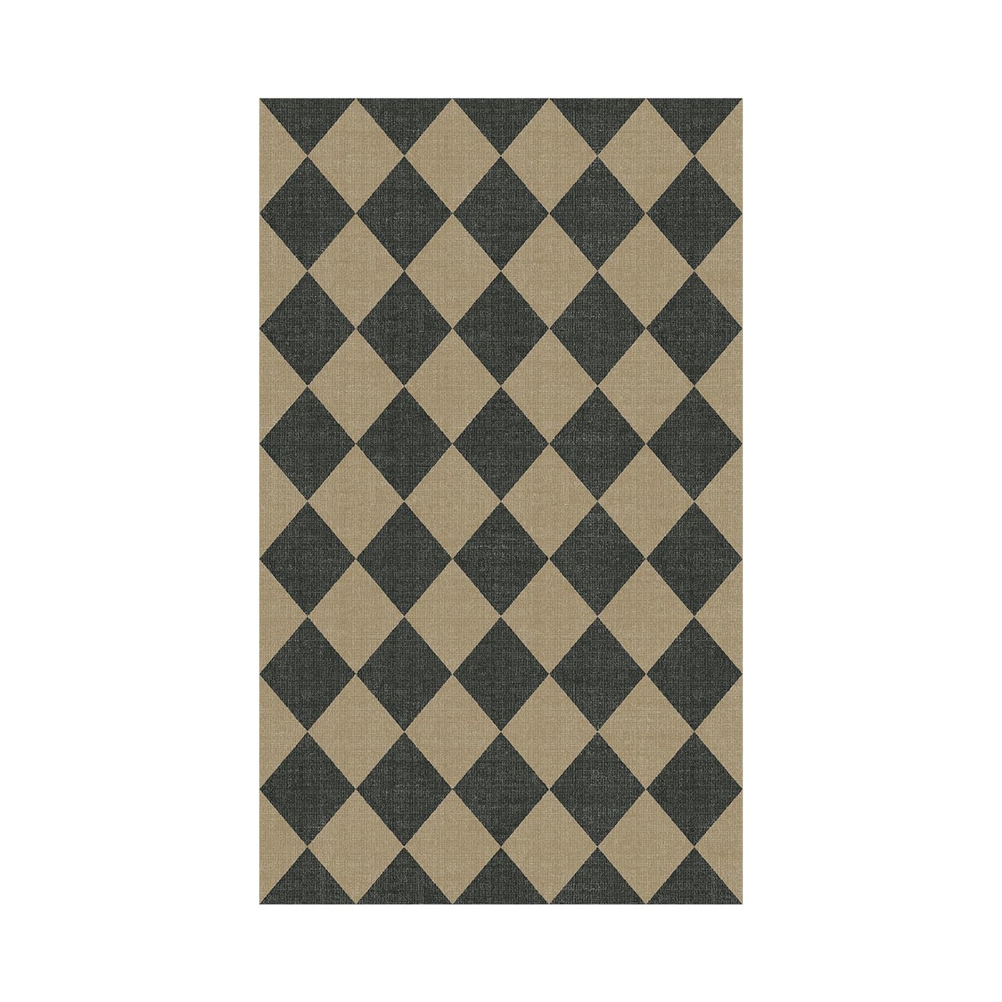 Lessymo Checkered 3x5 Outdoor Patio Rug, Washable Easy Jute Rugs for Entryway Indoor Outdoor Living Room Carpet, Farmhouse Non Slip Door Mat for Backyard Bedroom, Diamond Black/Beige