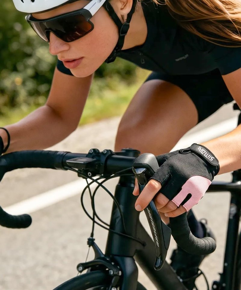 SIMARI Gel Pad Cycling Gloves with Cushion/Grip/Breathable, Workout Bike Gloves for Men Women Biking, Mountain Biking, Fitness, Gym Exercise, Weight Lifting Training, Yoga, Pilates (Cyan, M)
