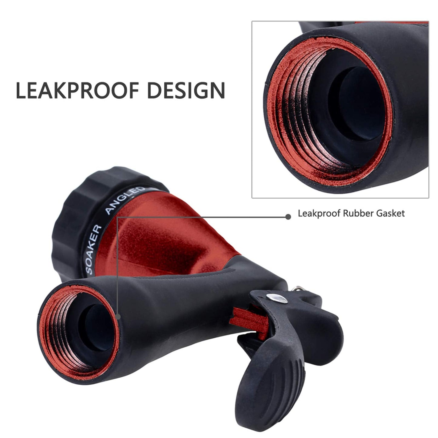 GREEN MOUNT Water Hose Nozzle Spray Nozzle, Metal Garden Hose Nozzle with Adjustable Spray Patterns, Perfect for Watering Plants, Washing Cars and Showering Dogs & Pets