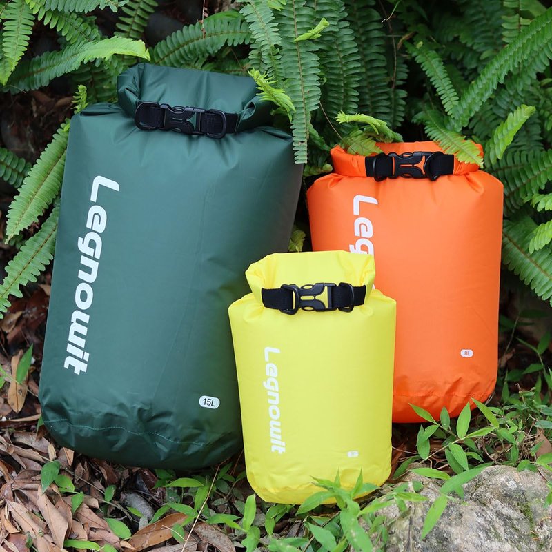 Legnowit Dry Bag, 3 Pack/5 Pack Waterproof Lightweight Small & Large Dry Sacks for Outdoor Camping, Backpacking, Kayaking, Boating, Travel and More