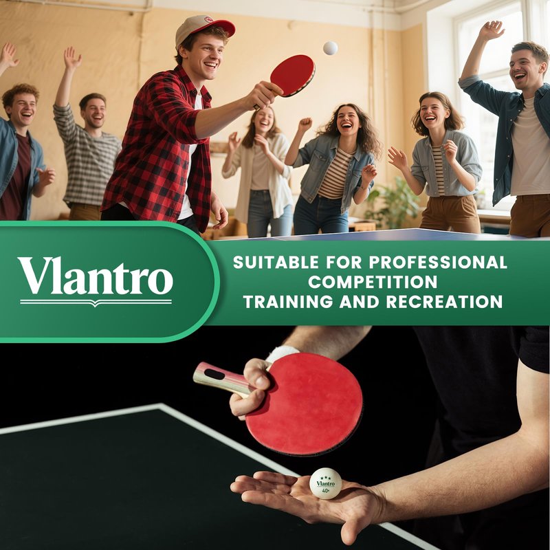 Vlantro 24 Pack 3-Star White Table Tennis Balls, Premium 40+ ABS Regulation Bulk Ping Pong Balls for Competition & Training, for Indoor/Outdoor Play