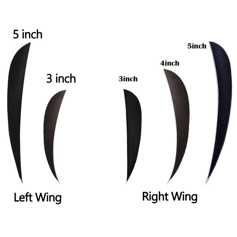 ZSHJGJR Archery Arrow Feathers 4Inch 5 Inch Turkey Feathers Fletchings Arrow Feathers Fletches Right Wing for DIY Hunting Arrows 50PCS (4inch, Right Wing, White)