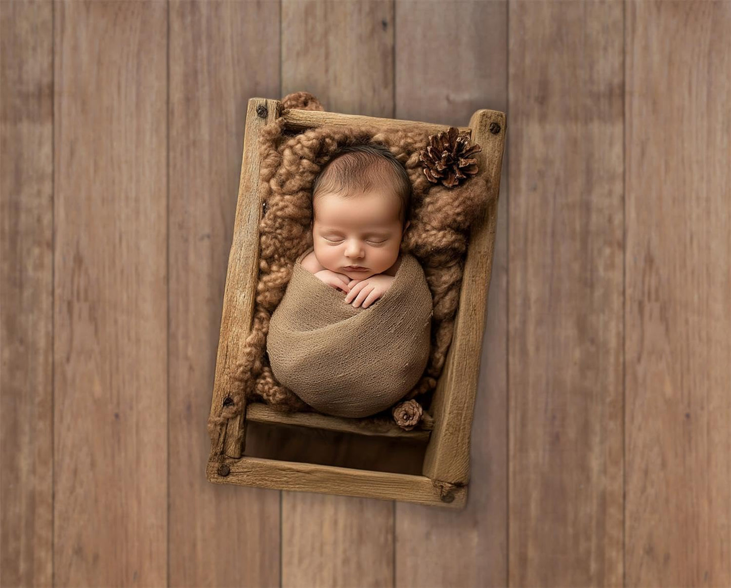 Kate Light Brown Photography Backdrop(10x7ft) & Brown Wooden Floor Mat(8x5ft)