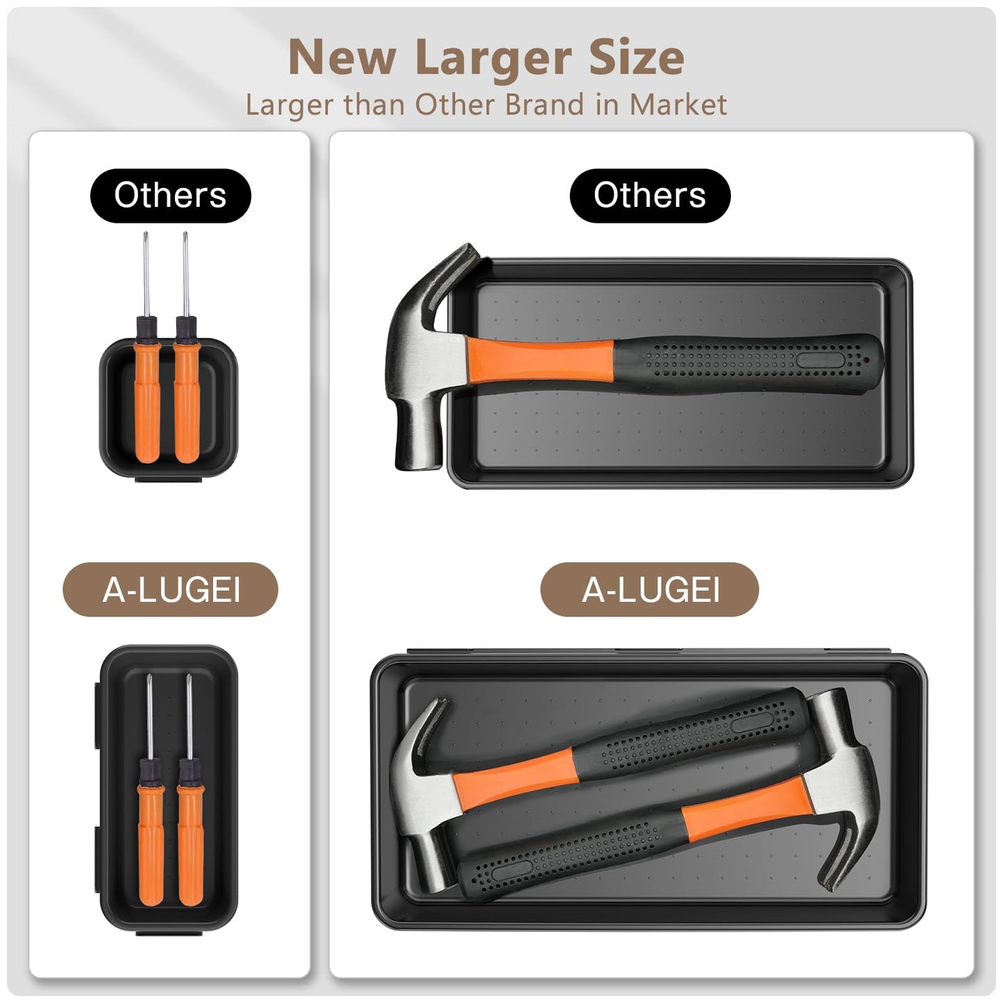 A-LUGEIใ๐ฒ๐ต๐ฃ๐ฐ๐ใใ๐ฑ ๐ฆ๐ถ๐๐ฒใ Tool Box Organiser Tray Divider Set, ใBlackใ Desk Drawer Organiser, Garage Organisation and Storage Toolbox Accessories Rolling Tool Chest Cart Cabinet Workbench
