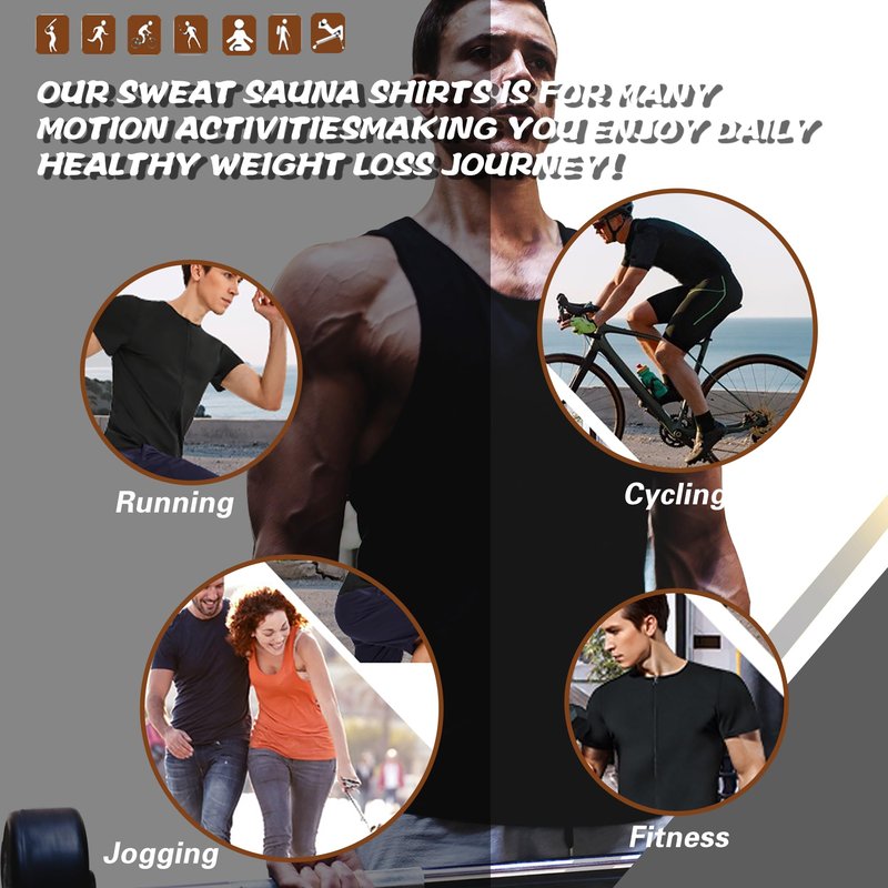LELTLIMH Men's Sauna Vest Workout Sweat Suits Shirt Tank Top Waist Trainer for Men Compression Enhancing Gym Shapewear (Silvery, LXL)