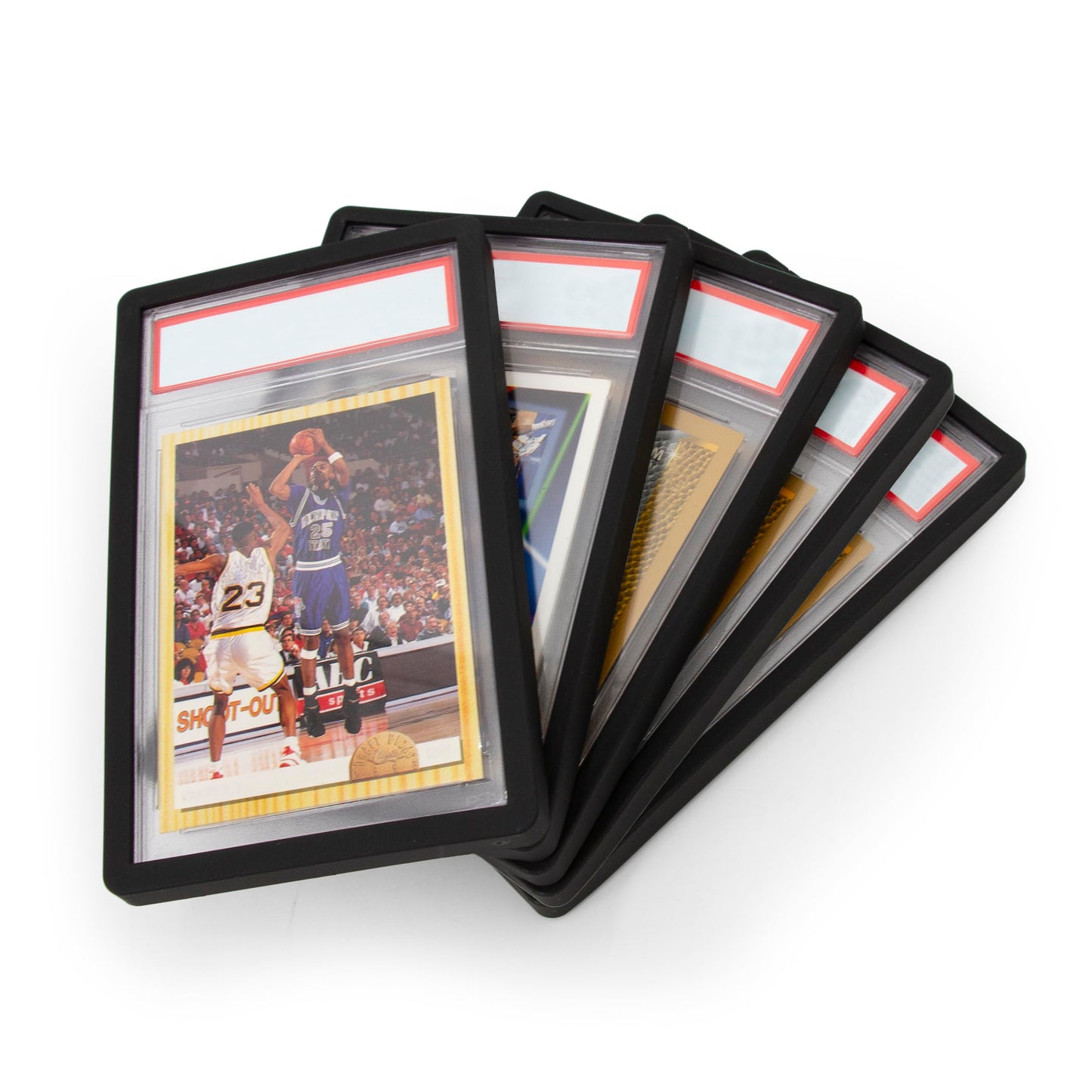 CASEMATIX PSA Slab Bumper Guards 5-Pack Compatible with TCG & Sports PSA Graded Cards, Includes 5 PSA Slab Guard Storage Bumper Protectors (Black)