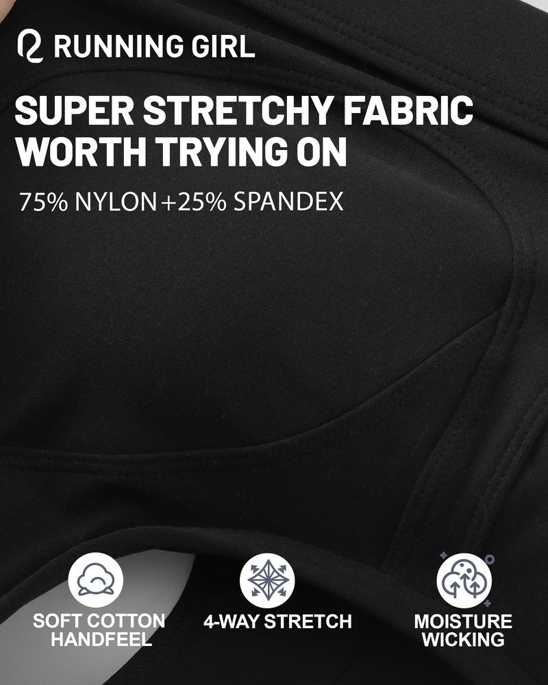 RUNNING GIRL Sports Bras for Women High Support Moulded Cup High Impact Sports Bras Racerback Workout Running Yoga Bra(WX3045 Black L)