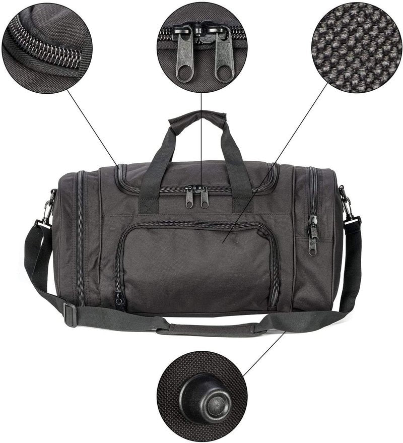 Miramrax Gym Bag Duffle Bags for Men Women with Shoes Compartment Sport Weekend Travel Overnight Carry On Bag for Tactical Military Travel Work Out Bags (Black)