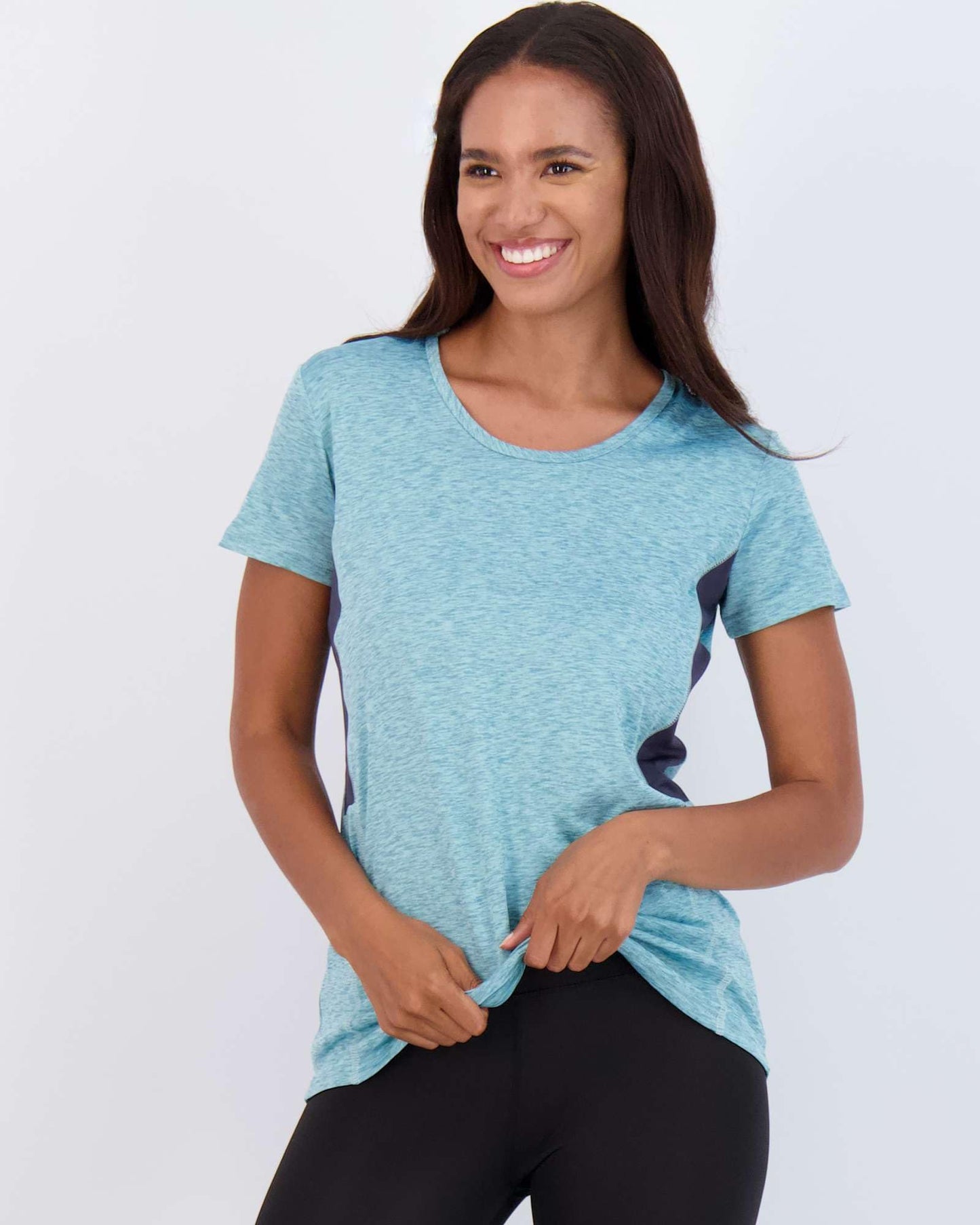 Real Essentials 5 Pack: Women's Short Sleeve T-Shirts Workout Tops Fitness Pilates Gym Activewear Athletic (Plus Available), Set 4, M, Pack of 5