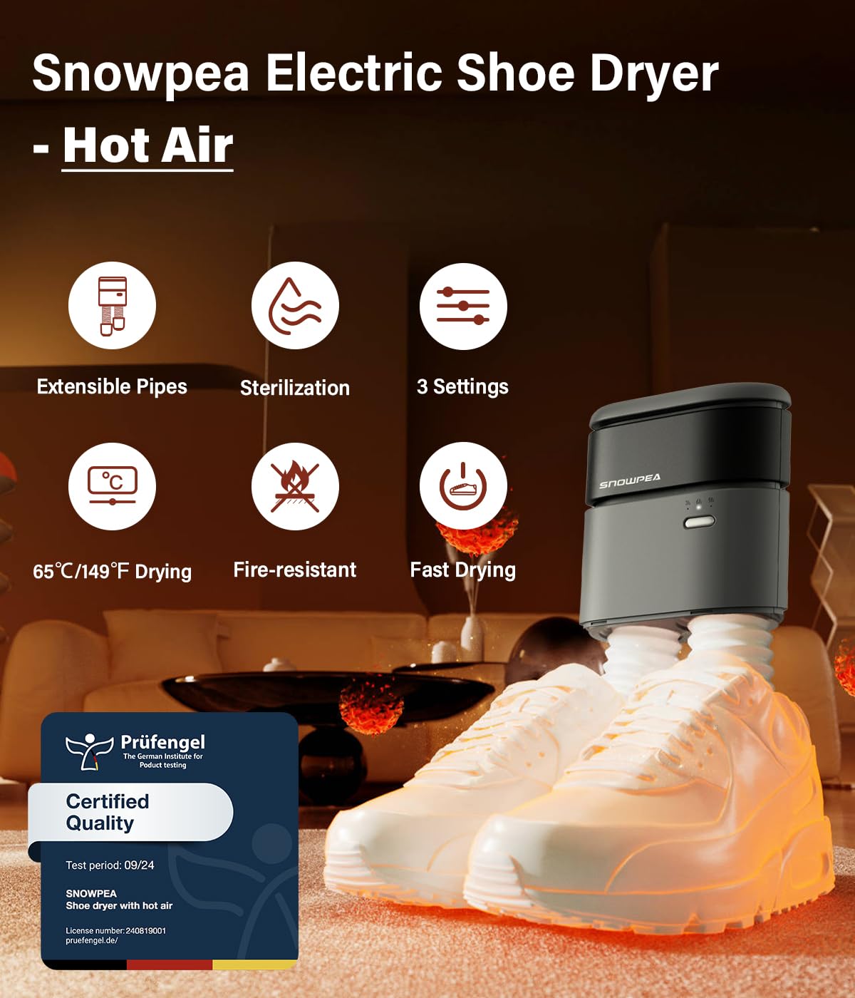 Snowpea Electric Shoe Dryer with Heat Blower Ski Boots Dryer with Fan Heater Snow Boots Dryer Sneaker Dryer for Work Boots with 3/6/9 Hours Timer
