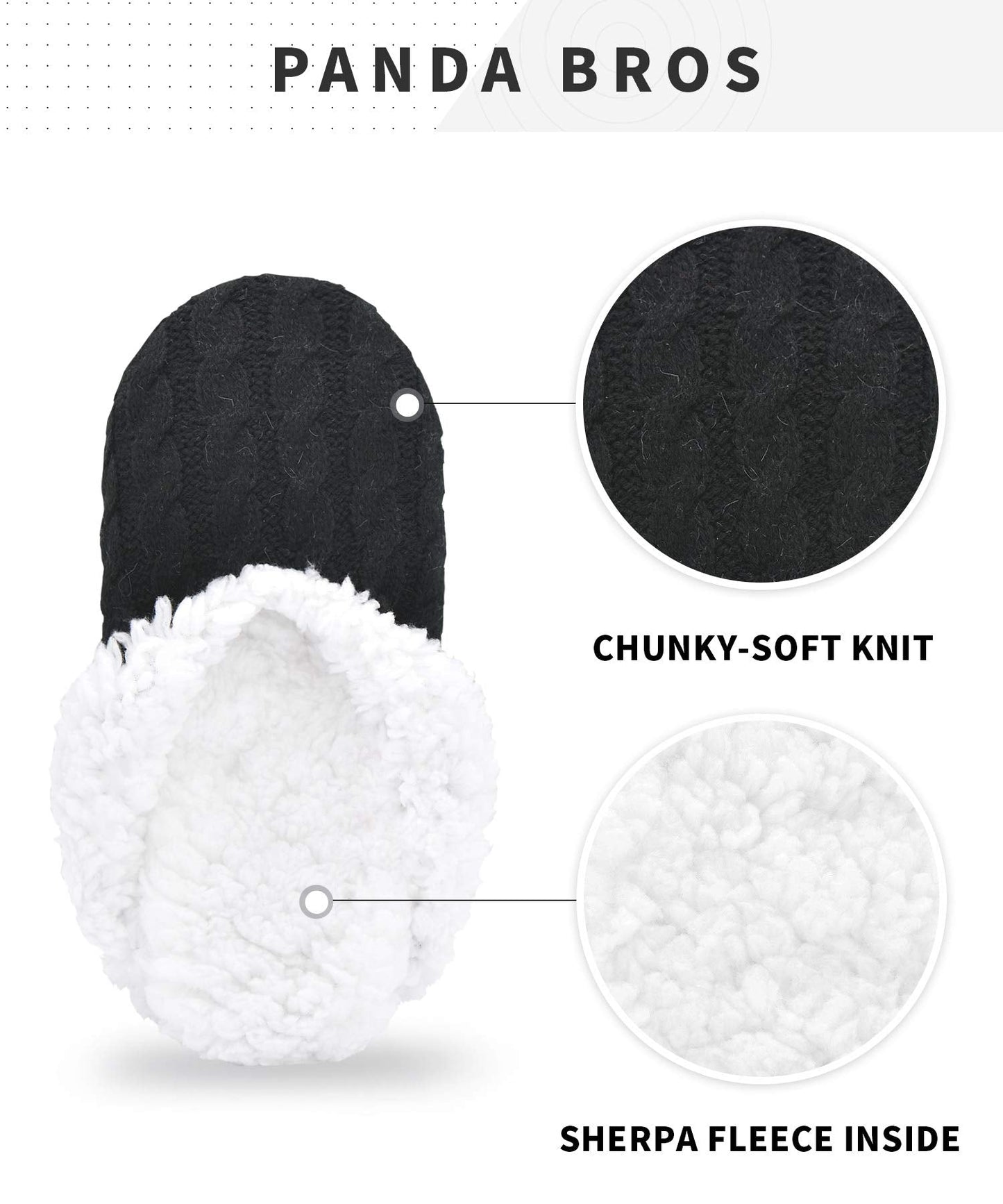 Panda Bros Slipper Socks For Women With Grippers, Fuzzy Womens Slipper Socks With Non Slip Bottoms, Cozy Warm House Slippers