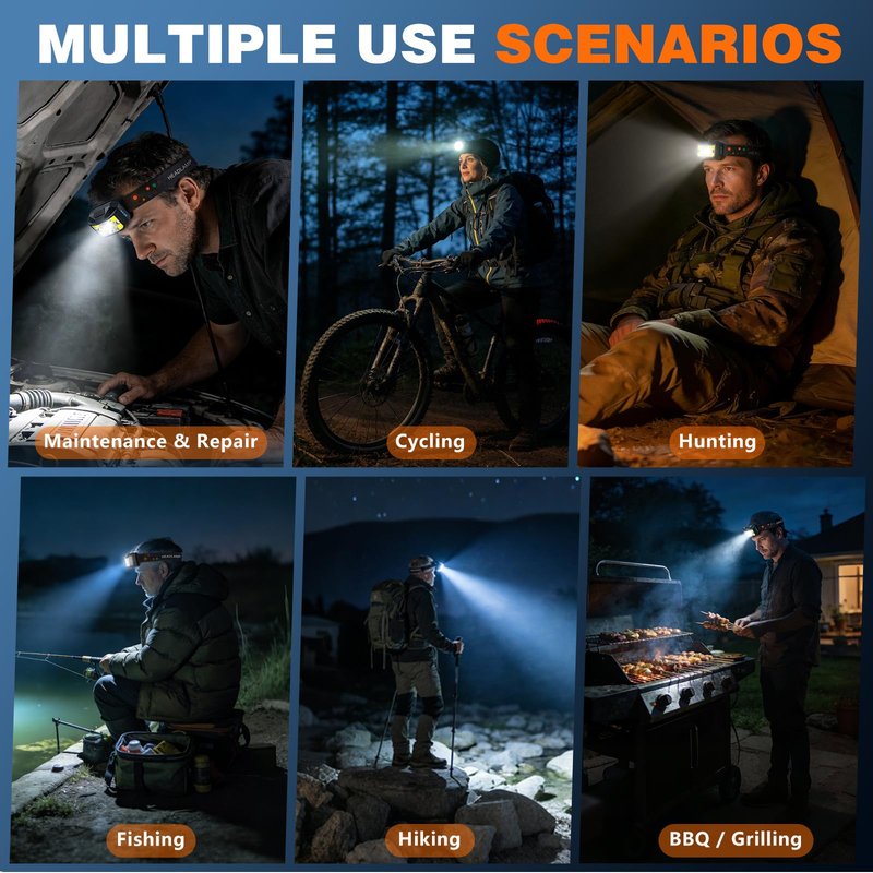 Wanocean Grandpa Dad Gifts for Father’s Day from Daughter, LED Headlamp Rechargeable 2 Pack - Super Bright Headlight Flashlight for Camping, Hunting, Hiking, Running