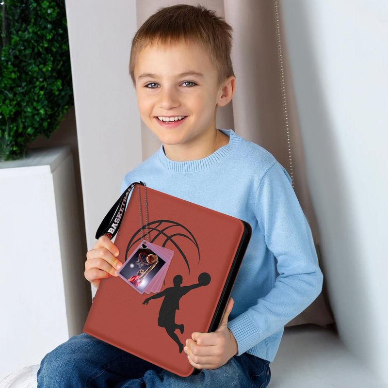 Basketball Card Binder 720 Pocket, Sports Card Binder with Card Display Design, Premium Card Holder with Sports Pattern Wristband Fit for Basketball Cards 2026
