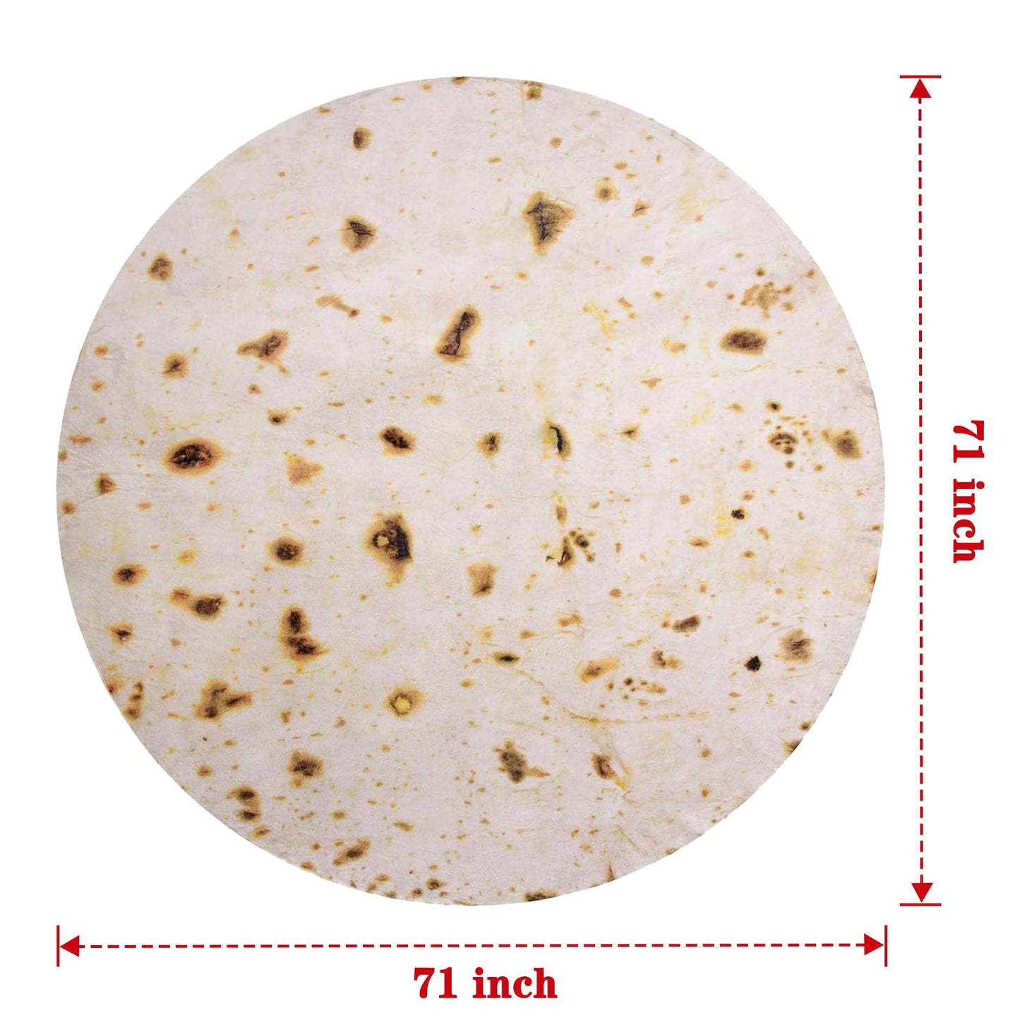 Mermaker Burrito Tortilla Taco Blanket 71 inches for Adult Kids, Realistic Tortilla Throw Blanket Funny Gifts for Women Men Teen Boy Girl, Soft Flannel Food Blanket for Christmas Birthday Gifts-Yellow