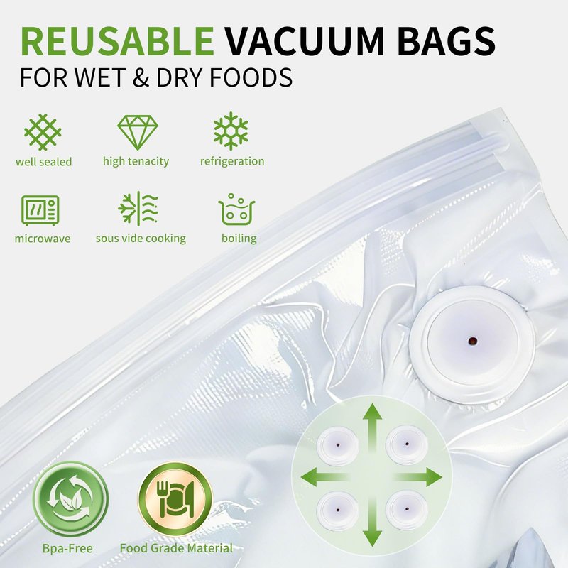 Xinyonxin Handheld Vacuum Sealer Machine with 30 Reusable Bags, Cordless Electric Food Preservation Pump for Meat and Sous Vide, USB Rechargeable Mini Sealing System for Kitchen
