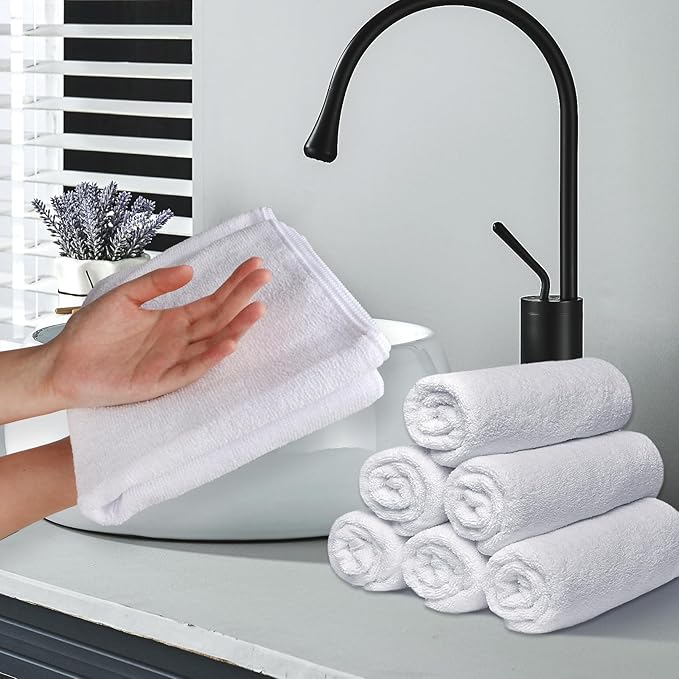 Salon Towels 24 Pack, Super Soft Microfiber Hand Towel, Highly Absorbent