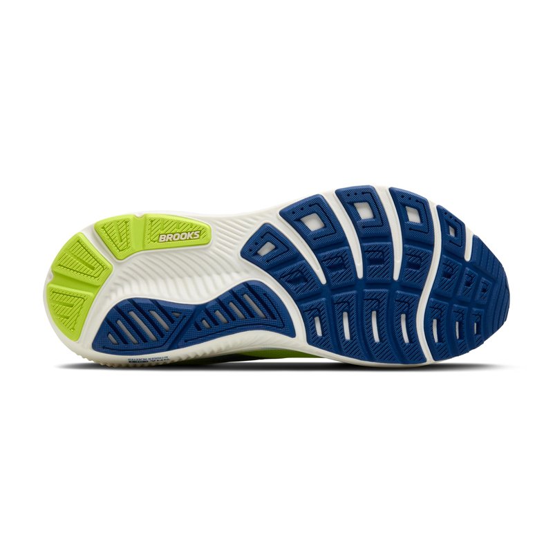 Brooks Men’s Ghost 17 Neutral Running Shoe - Acid Lime/Navy/White - 13 Medium
