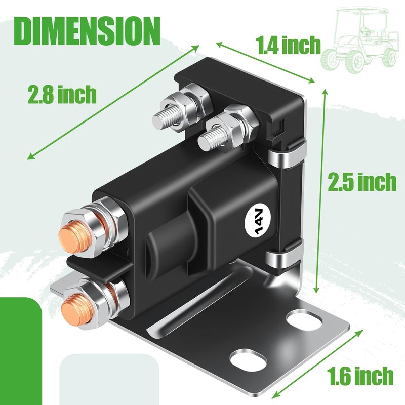 10L0L Golf Cart 14V Solenoid for EZGO TXT Gas Golf Cart 1994-Up Medalist ST Series,4 Terminal 200A,OEM 27153-G01 27153G01 612813