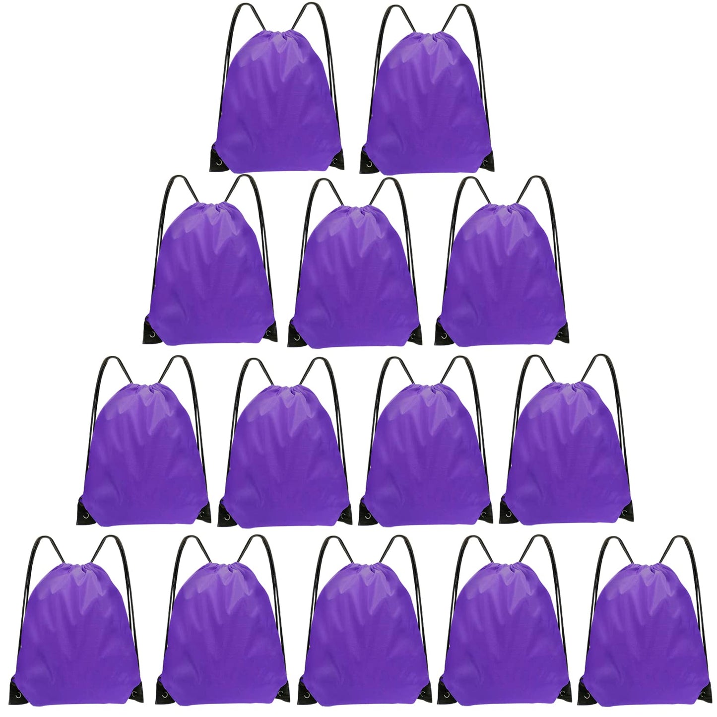 Grneric Drawstring Bags Bulk 14 Pcs Drawstring Backpack Bulk Cinch Bag Sackpack for Men Women Gym (Purple)