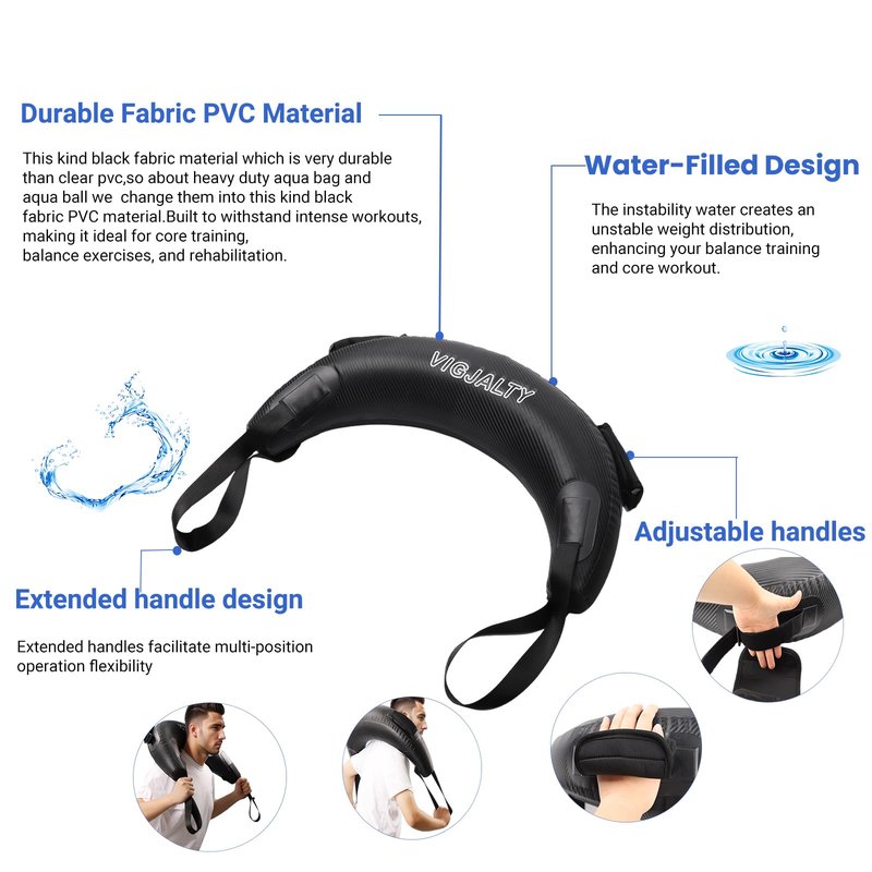 Aqua Bags-Water weight Bag Up to 38lbs - Unstable Core Water Weight Ball, Adjustable Workout Sandbag Alternative for Full-Body Exercise, Portable Stability & Balance Trainer for Instability Training